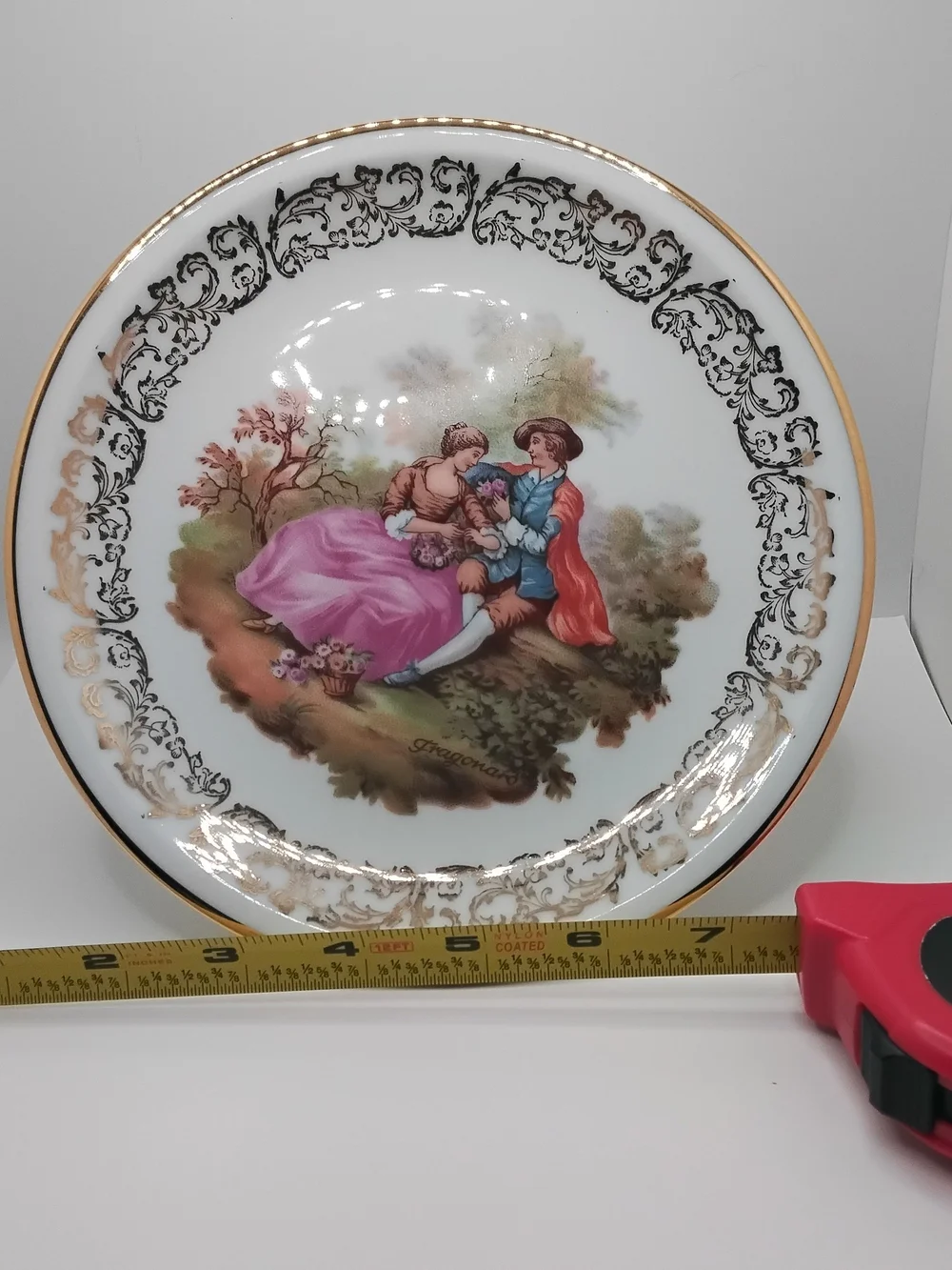 Vintage Bavarian Gloria Fine Porcelain Fragonard Pedestsal Cake Stand - EUC